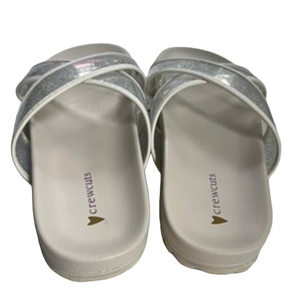 J. Crew Girls White Jelly Sparkle Slide Pool Sandals Size 13 - Picture 4 of 5